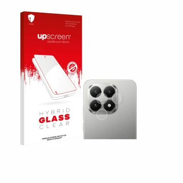 Parte frontal de un envase de producto con el logotipo de la marca upscreen. Al lado se muestra el dispositivo Xiaomi 15T (SÓL