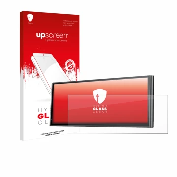 Parte frontal de un envase de producto con el logotipo de la marca upscreen. Al lado se muestra el dispositivo Krunia 9.26
