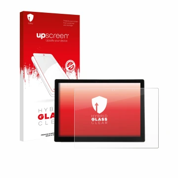 Parte frontal de un envase de producto con el logotipo de la marca upscreen. Al lado se muestra el dispositivo Wortmann Terra 