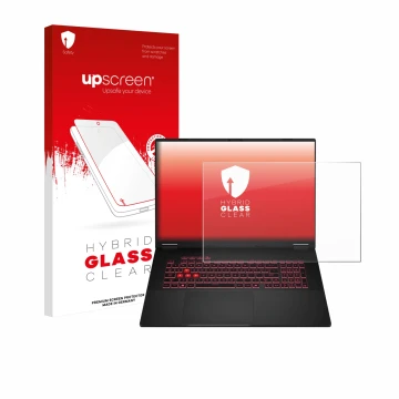 Parte frontal de un envase de producto con el logotipo de la marca upscreen. Al lado se muestra el dispositivo ASUS TUF Gaming
