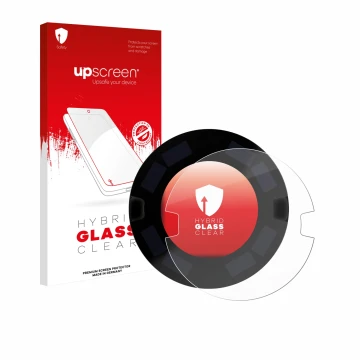 Parte frontal de un envase de producto con el logotipo de la marca upscreen. Al lado se muestra el dispositivo OOONO P-DISC NO