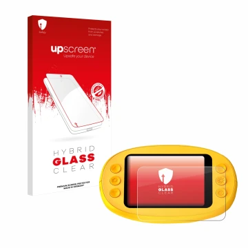 Parte frontal de un envase de producto con el logotipo de la marca upscreen. Al lado se muestra el dispositivo Ashfly inskam 3