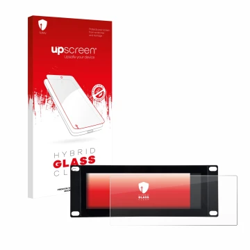 Parte frontal de un envase de producto con el logotipo de la marca upscreen. Al lado se muestra el dispositivo GeeekPi DP-0059