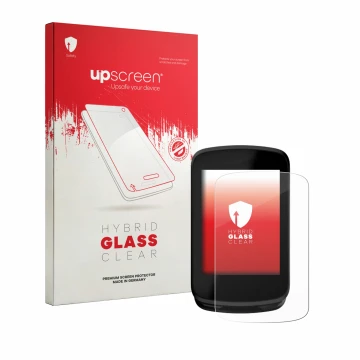 Parte frontal de un envase de producto con el logotipo de la marca upscreen. Al lado se muestra el dispositivo Magene C606 V2 