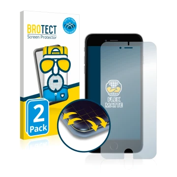 Parte frontal de un envase de producto con el logotipo de la marca BROTECT. Al lado se muestra el dispositivo Apple iPhone 6S 