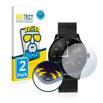 Parte frontal de un envase de producto con el logotipo de la marca BROTECT. Al lado se muestra el dispositivo KKmoon K88H con 