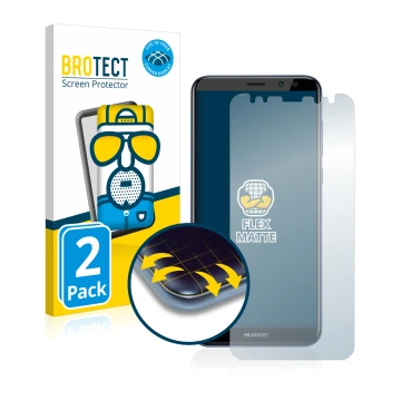 Parte frontal de un envase de producto con el logotipo de la marca BROTECT. Al lado se muestra el dispositivo Huawei Mate 10 L