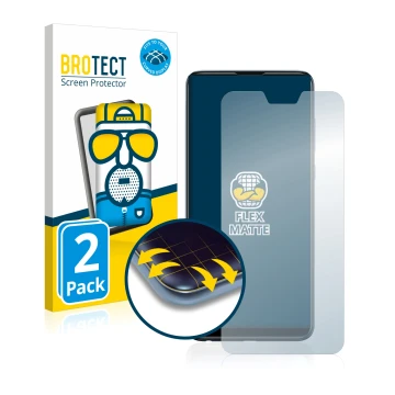 Parte frontal de un envase de producto con el logotipo de la marca BROTECT. Al lado se muestra el dispositivo ASUS ZenFone Max