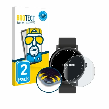 Parte frontal de un envase de producto con el logotipo de la marca BROTECT. Al lado se muestra el dispositivo Circular Display