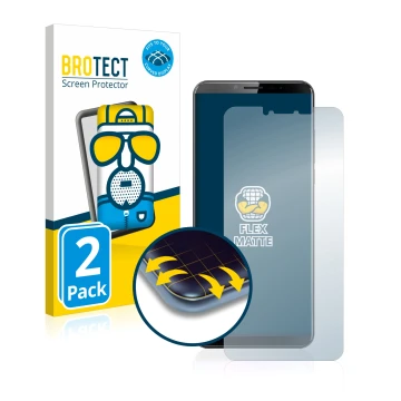 Parte frontal de un envase de producto con el logotipo de la marca BROTECT. Al lado se muestra el dispositivo Cubot X19 con su