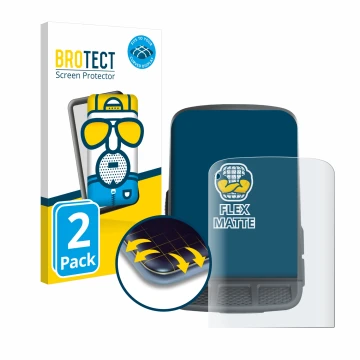 Parte frontal de un envase de producto con el logotipo de la marca BROTECT. Al lado se muestra el dispositivo Wahoo Elemnt Roa