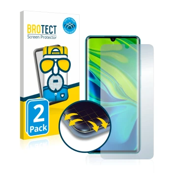 Parte frontal de un envase de producto con el logotipo de la marca BROTECT. Al lado se muestra el dispositivo Xiaomi Mi Note 1