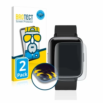 Parte frontal de un envase de producto con el logotipo de la marca BROTECT. Al lado se muestra el dispositivo Letsfit Fitness 