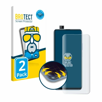 Parte frontal de un envase de producto con el logotipo de la marca BROTECT. Al lado se muestra el dispositivo Huawei P smart P