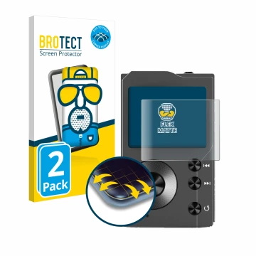 Parte frontal de un envase de producto con el logotipo de la marca BROTECT. Al lado se muestra el dispositivo Surfans F20 con 