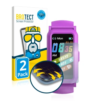 Parte frontal de un envase de producto con el logotipo de la marca BROTECT. Al lado se muestra el dispositivo BingoFit FT907HR