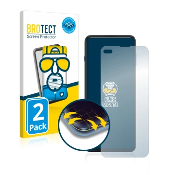 Parte frontal de un envase de producto con el logotipo de la marca BROTECT. Al lado se muestra el dispositivo Motorola G100 co