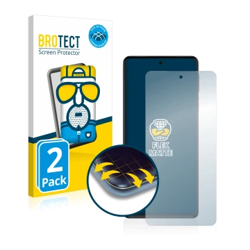 Parte frontal de un envase de producto con el logotipo de la marca BROTECT. Al lado se muestra el dispositivo Motorola Edge 30