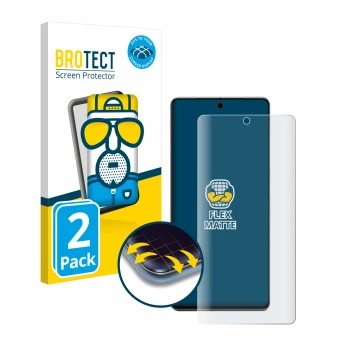 Parte frontal de un envase de producto con el logotipo de la marca BROTECT. Al lado se muestra el dispositivo Google Pixel 7 P