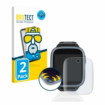 Parte frontal de un envase de producto con el logotipo de la marca BROTECT. Al lado se muestra el dispositivo Xplora XGO3 (1a 