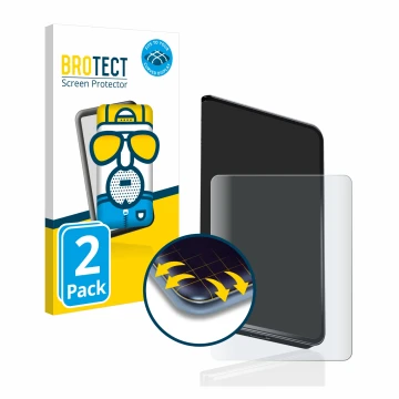 Parte frontal de un envase de producto con el logotipo de la marca BROTECT. Al lado se muestra el dispositivo Ledger Stax cryp