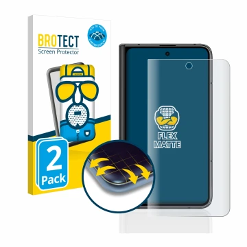 Parte frontal de un envase de producto con el logotipo de la marca BROTECT. Al lado se muestra el dispositivo Google Pixel Fol