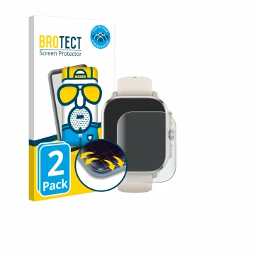 Parte frontal de un envase de producto con el logotipo de la marca BROTECT. Al lado se muestra el dispositivo Huami Amazfit Ch