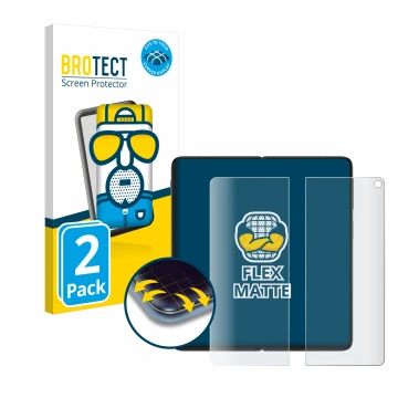 Parte frontal de un envase de producto con el logotipo de la marca BROTECT. Al lado se muestra el dispositivo OnePlus Open (Pa