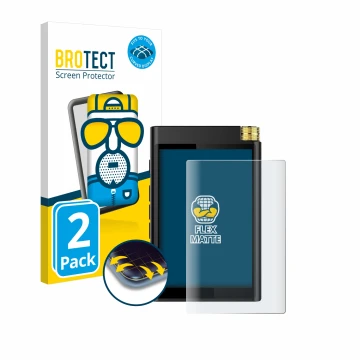 Parte frontal de un envase de producto con el logotipo de la marca BROTECT. Al lado se muestra el dispositivo Surfans F28 con 