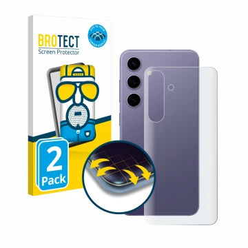 Parte frontal de un envase de producto con el logotipo de la marca BROTECT. Al lado se muestra el dispositivo Samsung Galaxy S