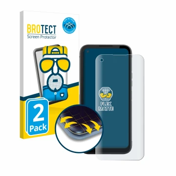 Parte frontal de un envase de producto con el logotipo de la marca BROTECT. Al lado se muestra el dispositivo Gigaset GX6 Pro 