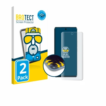 Parte frontal de un envase de producto con el logotipo de la marca BROTECT. Al lado se muestra el dispositivo Vivo V30 Pro con