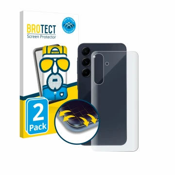 Parte frontal de un envase de producto con el logotipo de la marca BROTECT. Al lado se muestra el dispositivo Samsung Galaxy A