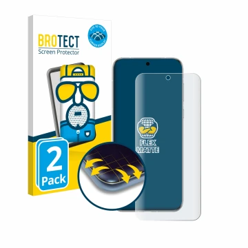 Parte frontal de un envase de producto con el logotipo de la marca BROTECT. Al lado se muestra el dispositivo Huawei Pura 70 U