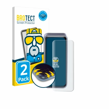 Parte frontal de un envase de producto con el logotipo de la marca BROTECT. Al lado se muestra el dispositivo Anker Prime 2000