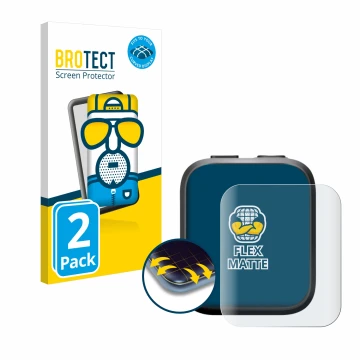 Parte frontal de un envase de producto con el logotipo de la marca BROTECT. Al lado se muestra el dispositivo Insta360 GPS pre