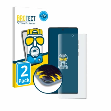 Parte frontal de un envase de producto con el logotipo de la marca BROTECT. Al lado se muestra el dispositivo Motorola Moto G8