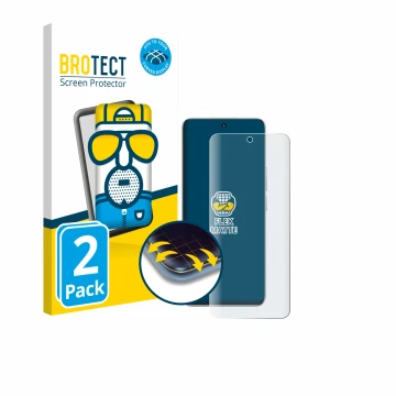 Parte frontal de un envase de producto con el logotipo de la marca BROTECT. Al lado se muestra el dispositivo Honor 200 con su