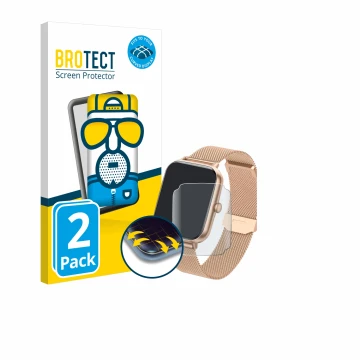 Parte frontal de un envase de producto con el logotipo de la marca BROTECT. Al lado se muestra el dispositivo Ruxingx T6 1.83