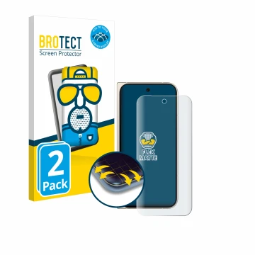 Parte frontal de un envase de producto con el logotipo de la marca BROTECT. Al lado se muestra el dispositivo Google Pixel 9 P