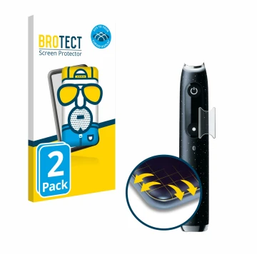 Parte frontal de un envase de producto con el logotipo de la marca BROTECT. Al lado se muestra el dispositivo Oral-B iO 10 con