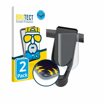 Parte frontal de un envase de producto con el logotipo de la marca BROTECT. Al lado se muestra el dispositivo NIU KQi Air con 