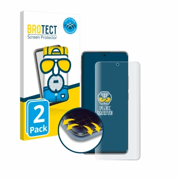 Parte frontal de un envase de producto con el logotipo de la marca BROTECT. Al lado se muestra el dispositivo Xiaomi Poco X7 c