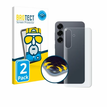 Parte frontal de un envase de producto con el logotipo de la marca BROTECT. Al lado se muestra el dispositivo Samsung Galaxy S