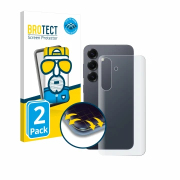 Parte frontal de un envase de producto con el logotipo de la marca BROTECT. Al lado se muestra el dispositivo Samsung Galaxy S
