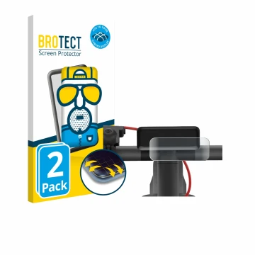 Parte frontal de un envase de producto con el logotipo de la marca BROTECT. Al lado se muestra el dispositivo Navee V50i Pro c