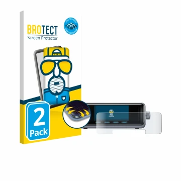 Parte frontal de un envase de producto con el logotipo de la marca BROTECT. Al lado se muestra el dispositivo Anker Prime 250 