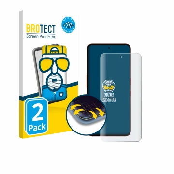 Parte frontal de un envase de producto con el logotipo de la marca BROTECT. Al lado se muestra el dispositivo Nothing CMF Phon