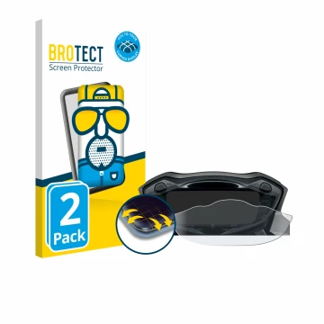 Parte frontal de un envase de producto con el logotipo de la marca BROTECT. Al lado se muestra el dispositivo Suzuki SV 650 20