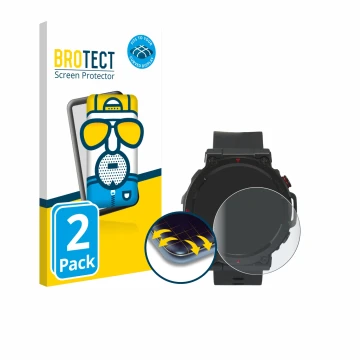 Parte frontal de un envase de producto con el logotipo de la marca BROTECT. Al lado se muestra el dispositivo Crivit Sport-Sma
